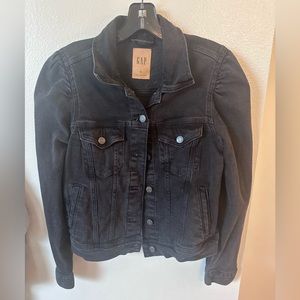 Gap puff sleeve black denim jacket